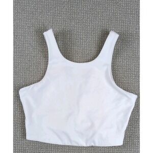 Outdoor Voices White Open Cross Back Crop Top Sports Bra Size M
